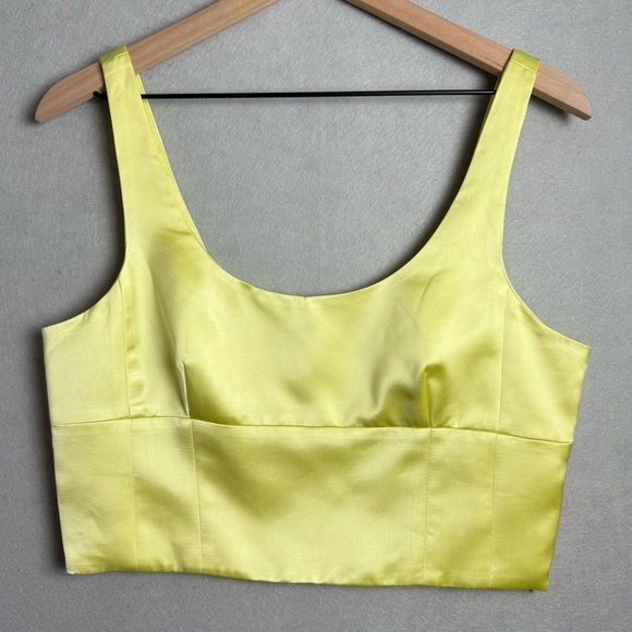 Jason Wu Women’s Satin Yellow Crop Top size L - Picture 1 of 7
